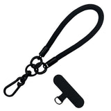 Braided Polyester Wrist Strap - incl. Insert Plate - 30cm - Black / Grey