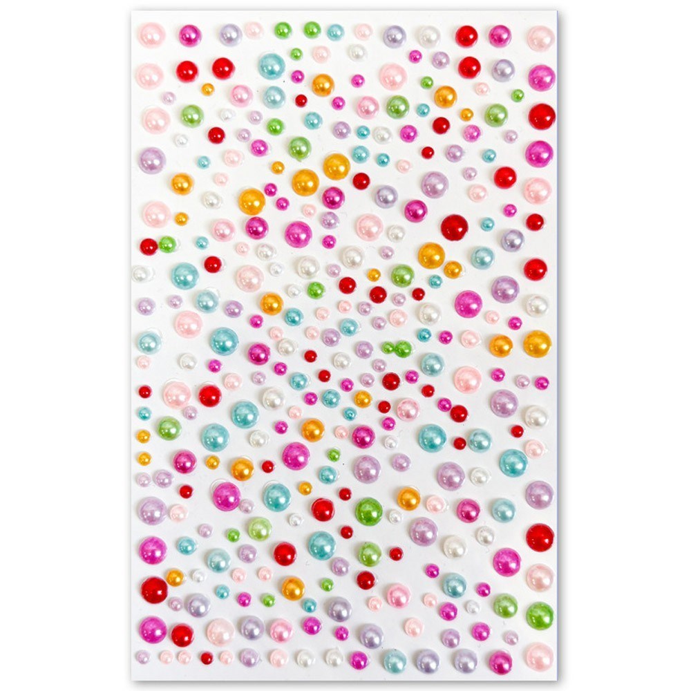 Decorative 3D Stickers for Phone & Crafting - 142 pcs. - Multicolored Pearls