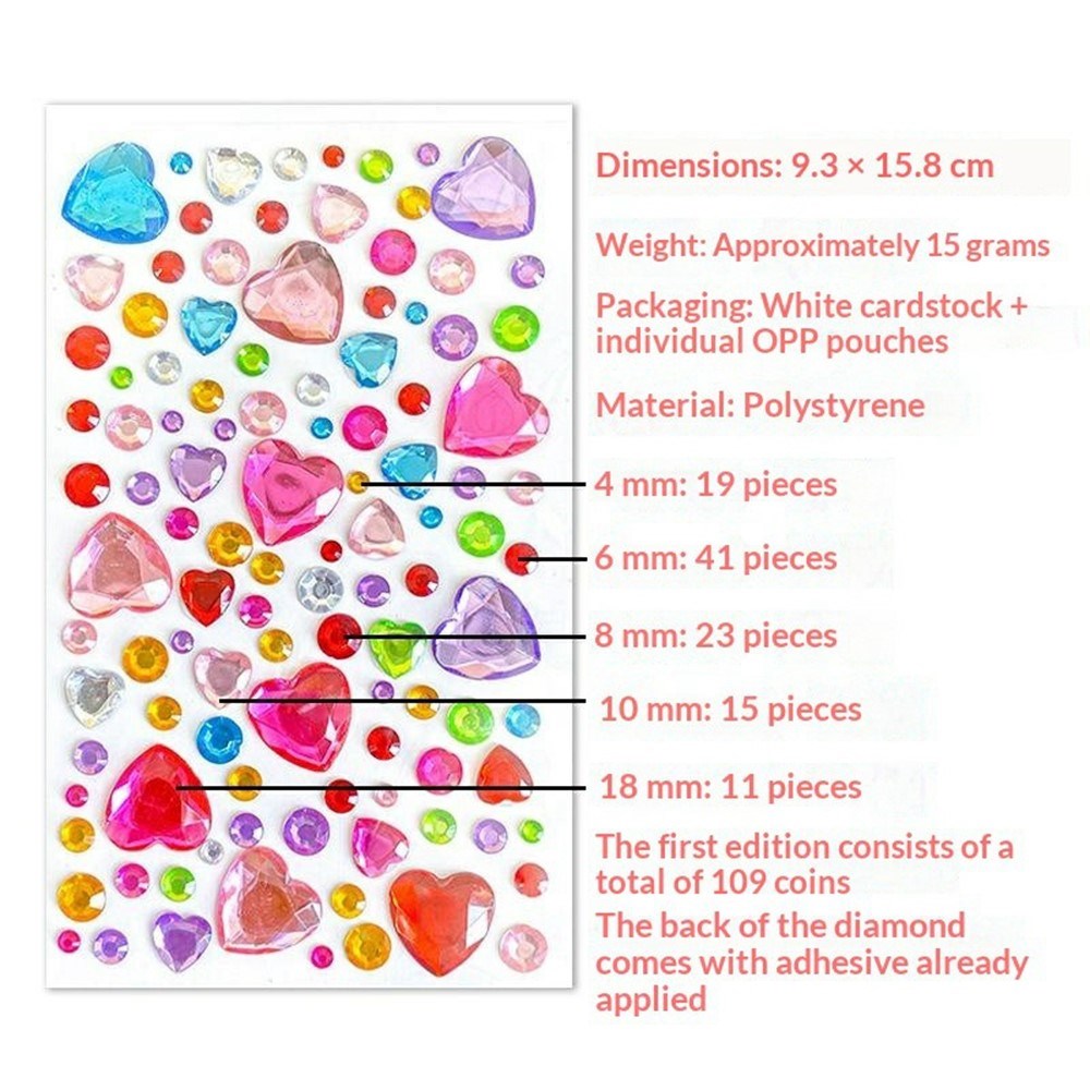 Decorative 3D Stickers for Phone & Crafting - 142 pcs. - Mixed