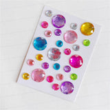 Self-Adhesive 3D Stickers - Multicolored - Round & Hearts