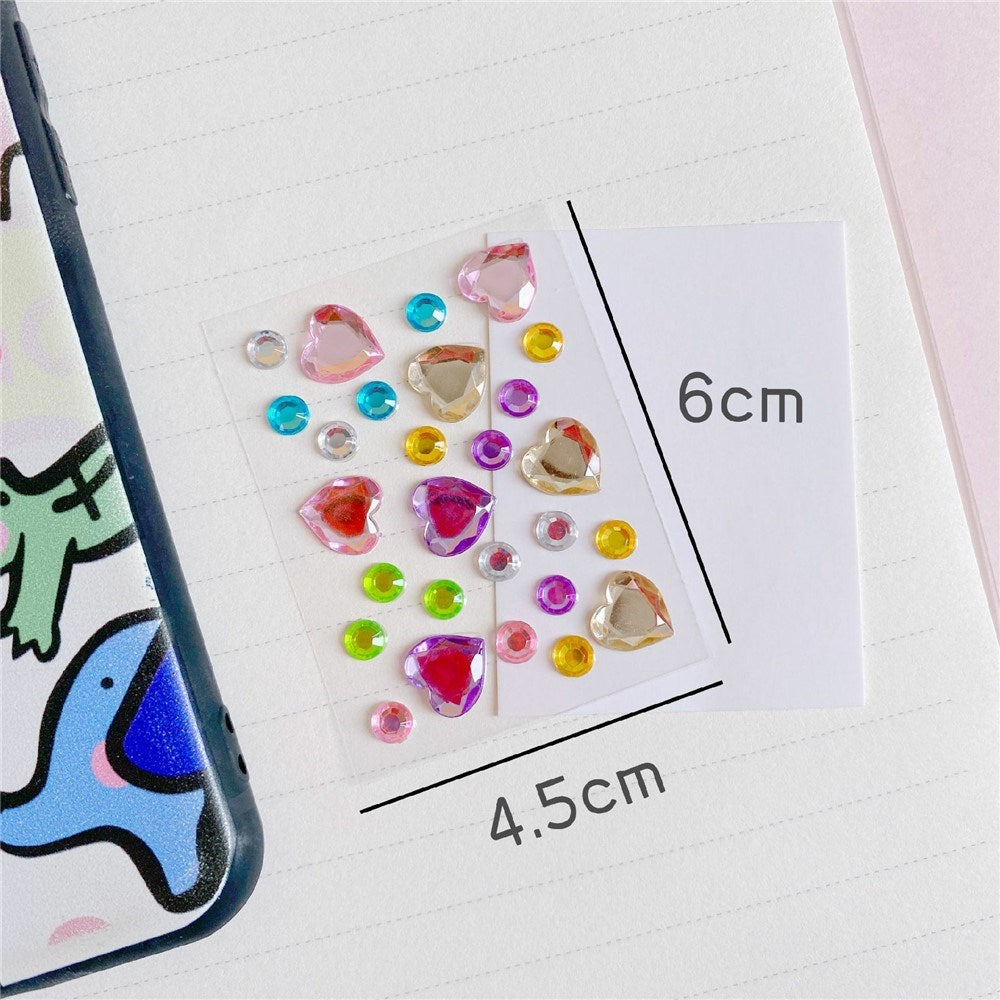 Self-Adhesive 3D Stickers - Multicolored - Round & Hearts
