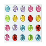 Multicolor Self-Adhesive Crystal 3D Stickers - 20 pcs - Oval