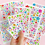 Multicolor Self-Adhesive Crystal 3D Stickers - 65 pcs - Drops