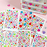 Multicolor Self-Adhesive Crystal 3D Stickers - 88 pcs - Stars