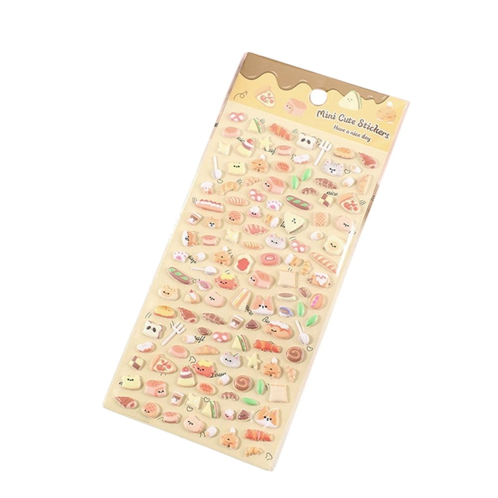 Mini 3D Bubble Foam Stickers - Mixed Food