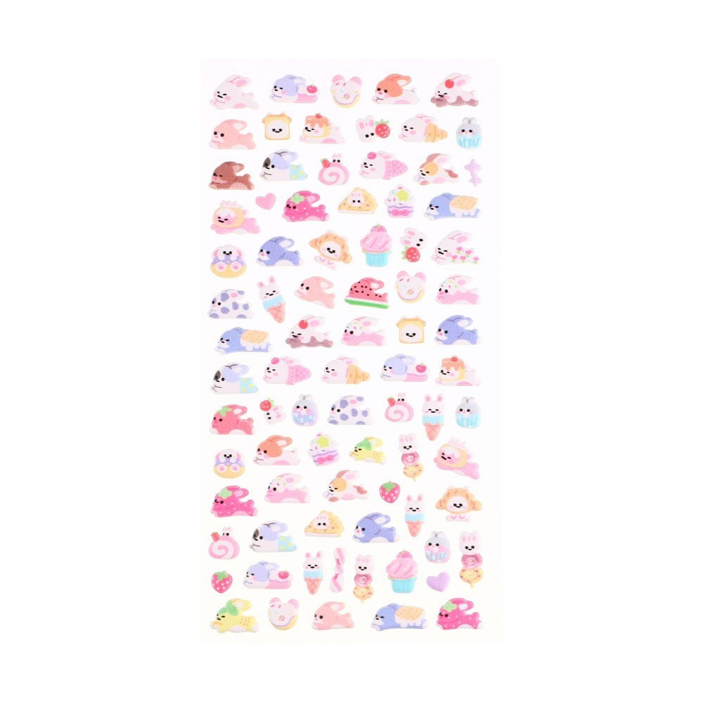 Mini 3D Bubble Foam Stickers for Phone & Camera Section - Bunnies & Food