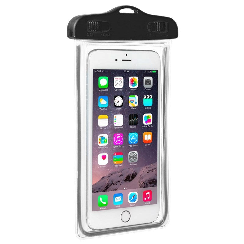 Gear Waterproof Case w. Soft TPU Screen - Black / Transparent (Max. Phone: 160 x 80 x 10 mm)