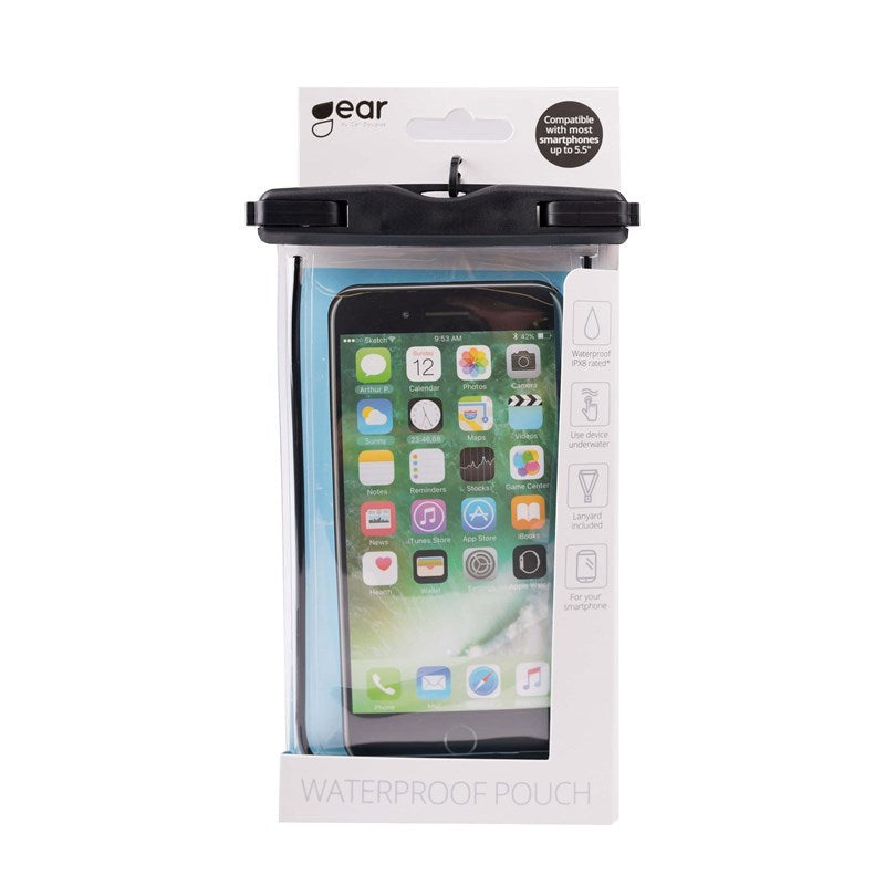 Gear Waterproof Case w. Soft TPU Screen - Black / Transparent (Max. Phone: 160 x 80 x 10 mm)