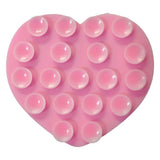 Heart-Shaped Silicone Suction Cup Phone Holder - Pink
