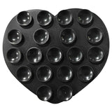 Heart-Shaped Silicone Suction Cup Phone Holder - Black