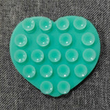 Heart-Shaped Silicone Suction Cup Phone Holder - Green