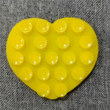 Heart-Shaped Silicone Suction Cup Phone Holder - Yellow