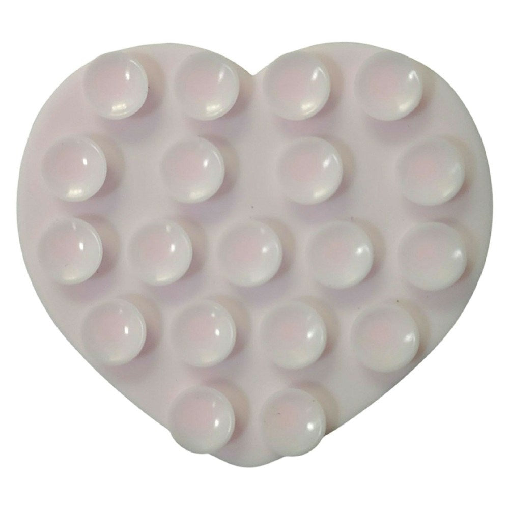 Heart-Shaped Silicone Suction Cup Phone Holder - Beige
