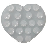 Heart-Shaped Silicone Suction Cup Phone Holder - Transparent