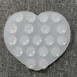 Heart-Shaped Silicone Suction Cup Phone Holder - Transparent