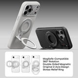 AULUMU 2-in-1 Magnetic Finger Ring / Mobile Stand - 360° Rotatable - MagSafe Compatible - Black