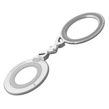 AULUMU 2-in-1 Magnetic Finger Ring / Mobile Stand - 360° Rotatable - MagSafe Compatible - Silver