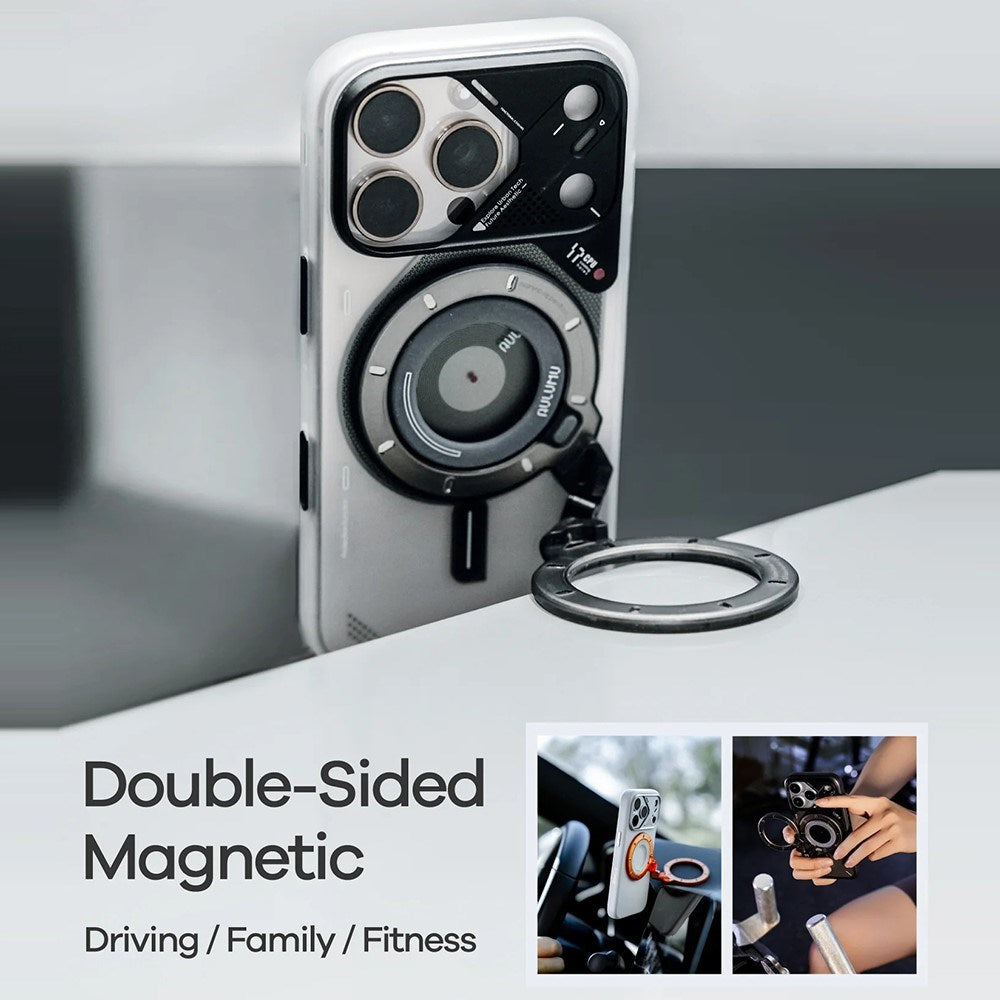 AULUMU Magnetic 360° Rotating Mobile Holder with Z-Axis - MagSafe Compatible - White