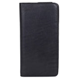 Buffalo Wallet Genuine Leather Universal Case with Wallet (Max. Mobile: 150 x 65mm) - Black