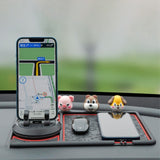 Mobile Holder for Car Dashboard with Animal Figures - Anti-Slip - Black