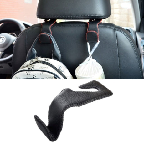 Faux Leather Hook for the Car's Headrest - Black