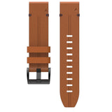 Universal Garmin 22mm QuickFit Leather Strap - Dark Brown