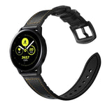 Smartwatch Leather Coated Silicone Strap (20mm) - Black