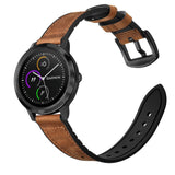 Smartwatch Leather Coated Silicone Strap (20mm QuickFit) - Brown