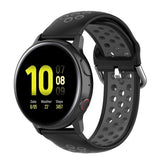 Smartwatch w. holes Silicone Strap (20mm) - Black/Grey