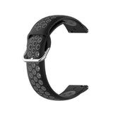 Smartwatch w. holes Silicone Strap (20mm) - Black/Grey