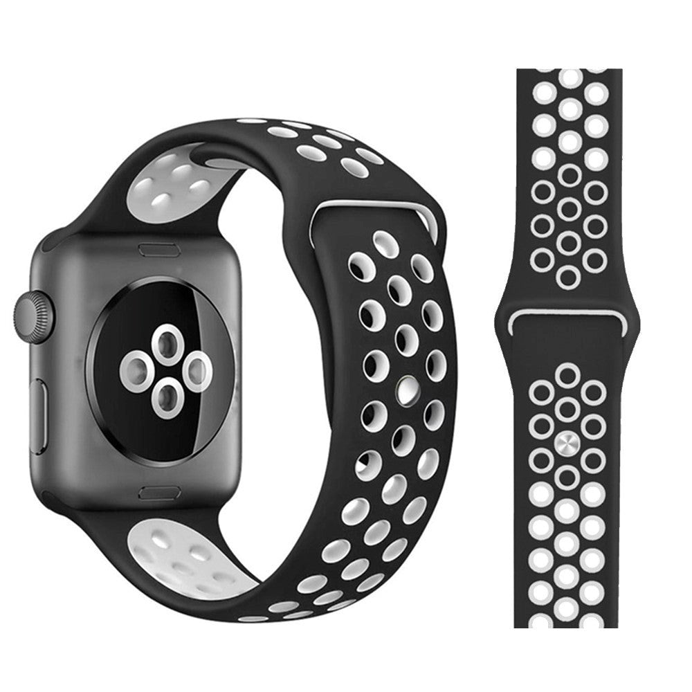 Apple Watch 38-40mm Two-Color Silicone Strap - Black / White