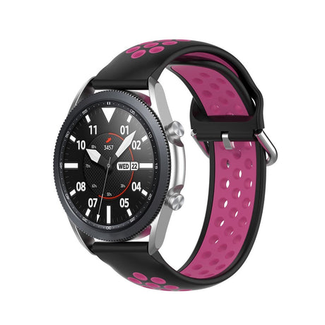 Universal Smartwatch Two-Color Silicone Strap (20mm) - Black/Pink