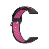 Universal Smartwatch Two-Color Silicone Strap (20mm) - Black/Pink