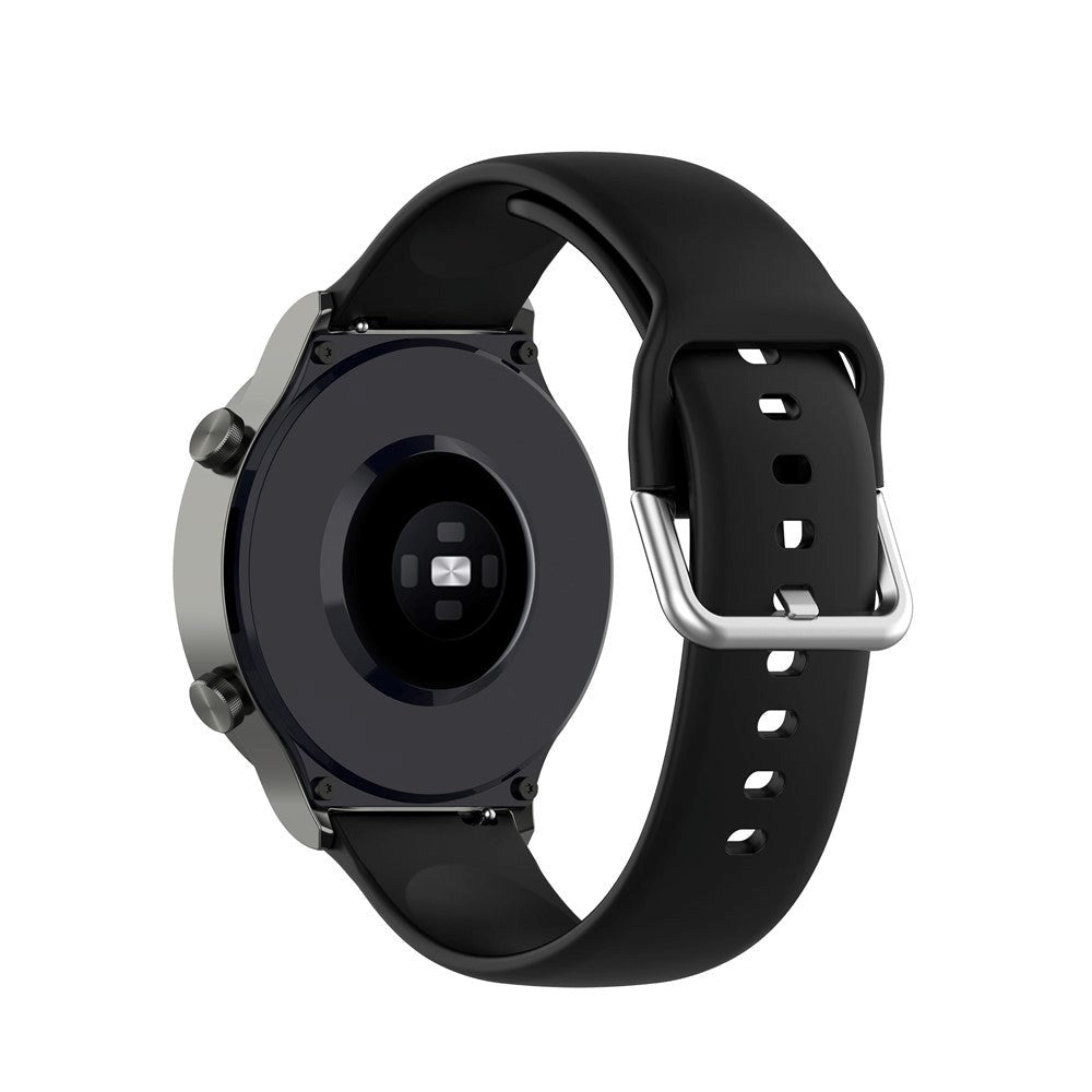 Smartwatch Buckle Silicone Strap (22mm) w. Buckle - Black - Size L