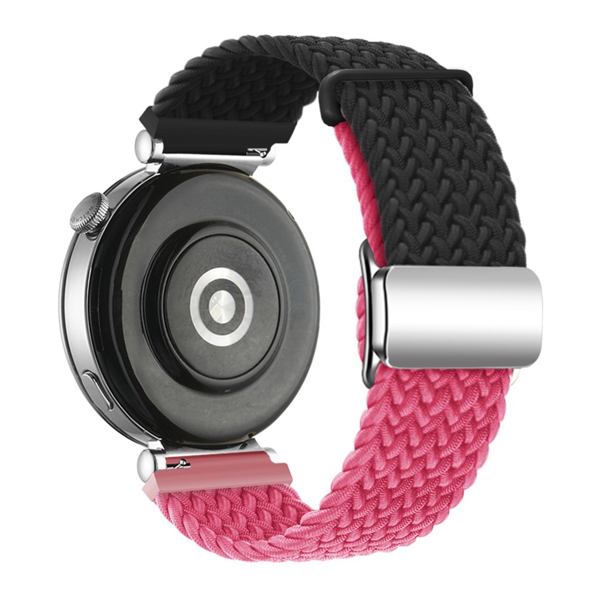 Universal 18mm EIDERWOOD Woven Watch Strap - Black / Pink