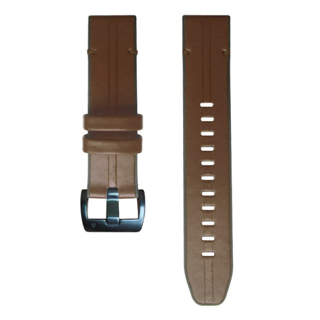 Universal Garmin 22mm QuickFit Leather & Silicone Strap - Brown