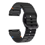 Universal Garmin 26mm QuickFit EIDERWOOD Wavy Silicone Strap - Black