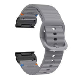 Universal Garmin 26mm QuickFit EIDERWOOD Wavy Silicone Strap - Dark Grey