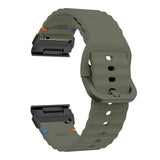 Universal Garmin 26mm QuickFit EIDERWOOD Wavy Silicone Strap - Green