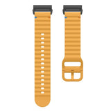Universal Garmin 22mm QuickFit EIDERWOOD Wavy Silicone Strap - Yellow