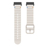 Universal Garmin 22mm QuickFit EIDERWOOD Wavy Silicone Strap - Beige
