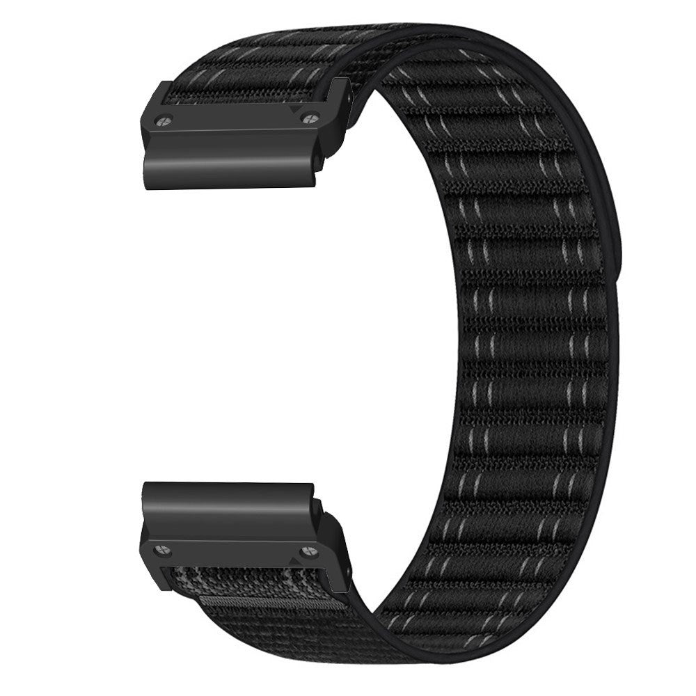 Universal Garmin 22mm QuickFit EIDERWOOD Nylon Loop Watch Strap - Black