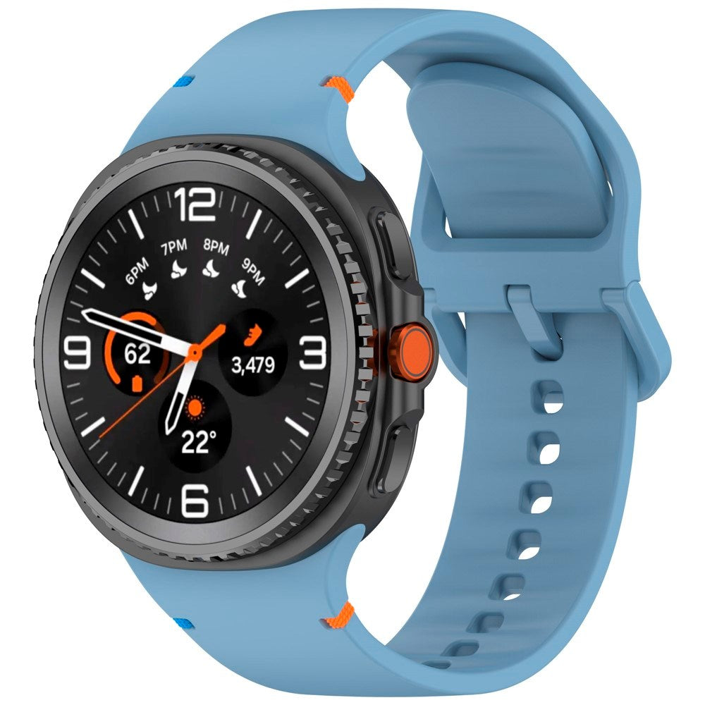 EIDERWOOD Samsung Galaxy Watch 8 / 8 Classic (40 / 44 / 46mm) Silicone Strap with Stitching Line - Blue