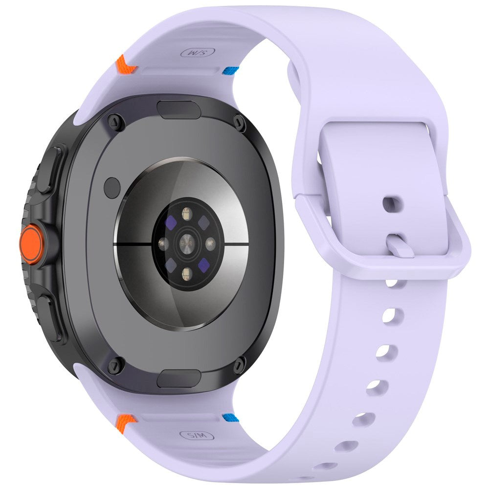 EIDERWOOD Samsung Galaxy Watch 8 / 8 Classic (40 / 44 / 46mm) Silicone Strap with Stitching Line - Purple