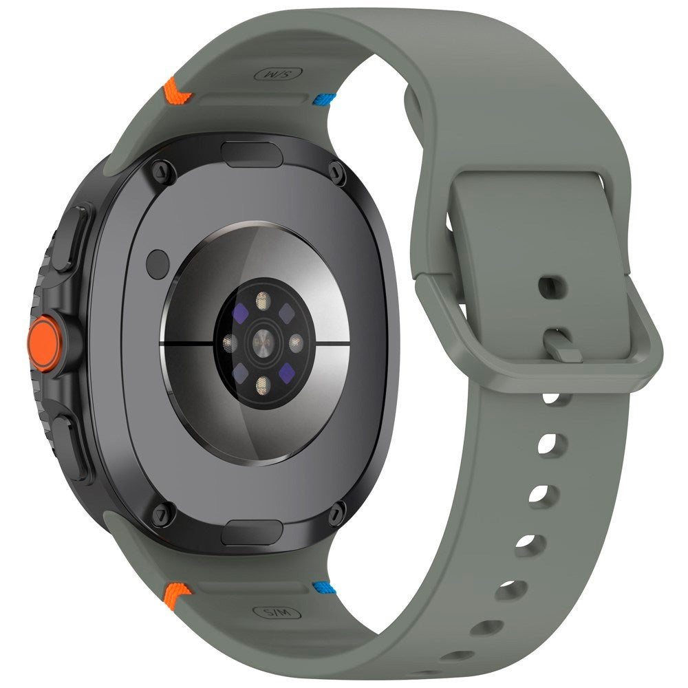 EIDERWOOD Samsung Galaxy Watch 8 / 8 Classic (40 / 44 / 46mm) Silicone Strap with Stitching Line - Army Green