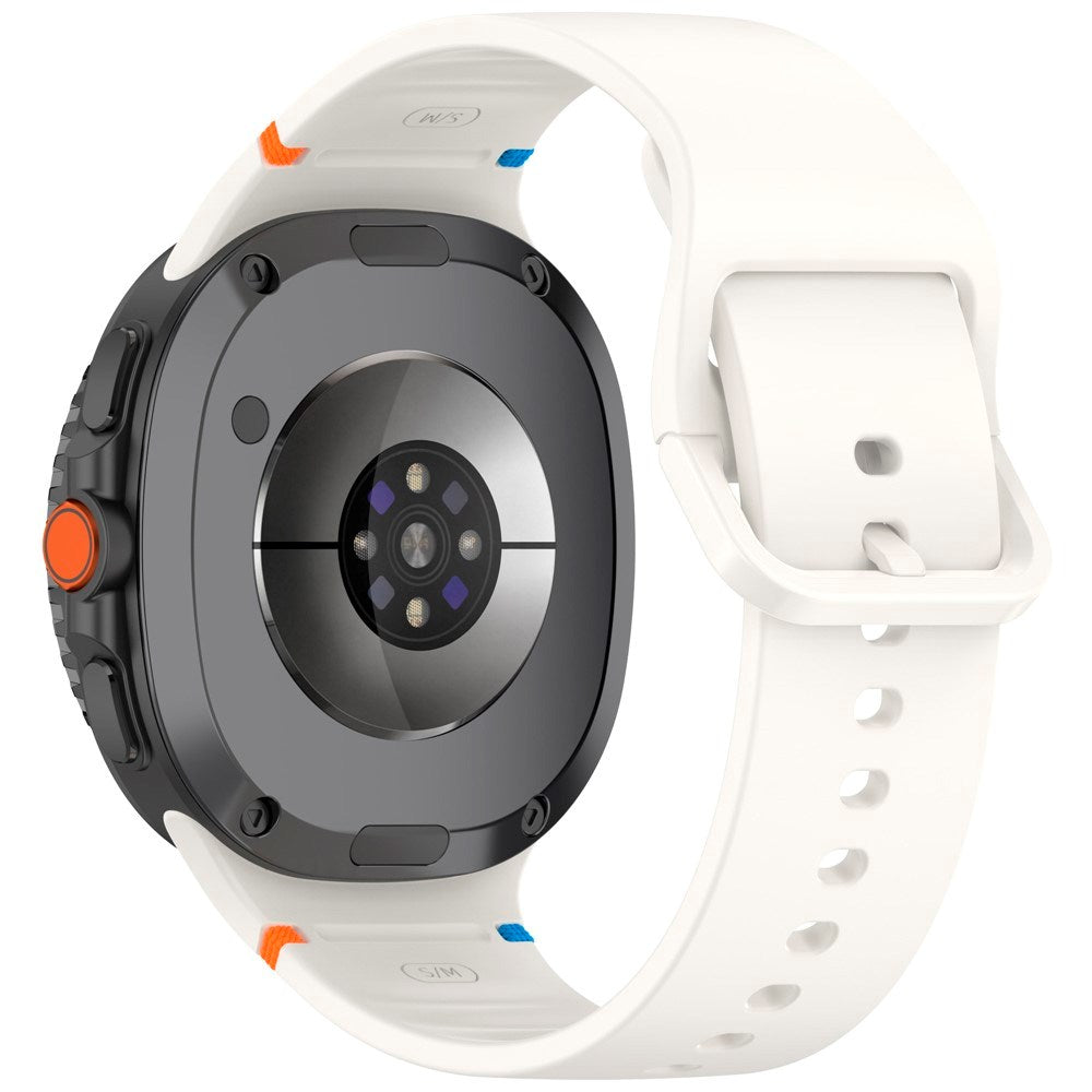 EIDERWOOD Samsung Galaxy Watch 8 / 8 Classic (40 / 44 / 46mm) Silicone Strap with Stitching Line - Starlight