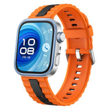 Huawei Watch Fit 4 Pro / 4 / 3 EIDERWOOD Two-Tone Silicone Strap - Orange / Black