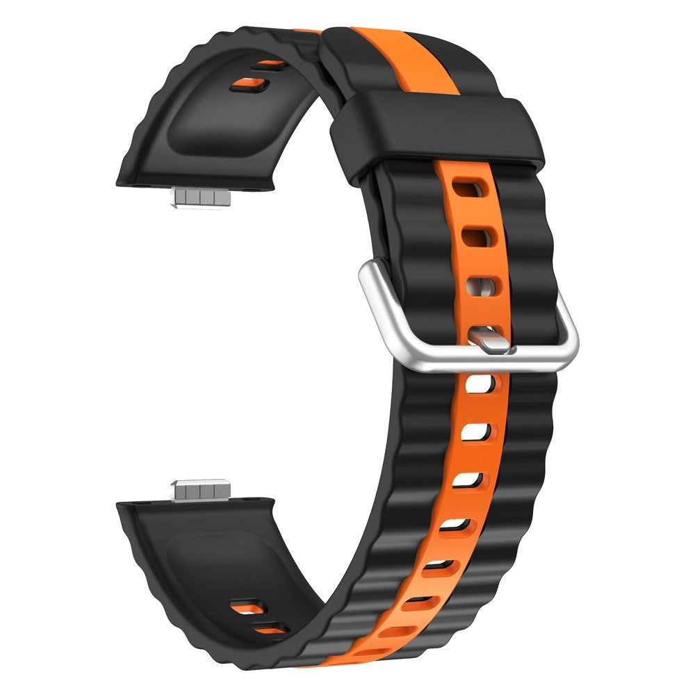 Huawei Watch Fit 4 Pro / 4 / 3 EIDERWOOD Two-Tone Silicone Strap - Black / Orange