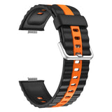 Huawei Watch Fit 4 Pro / 4 / 3 EIDERWOOD Two-Tone Silicone Strap - Black / Orange