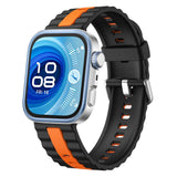 Huawei Watch Fit 4 Pro / 4 / 3 EIDERWOOD Two-Tone Silicone Strap - Black / Orange